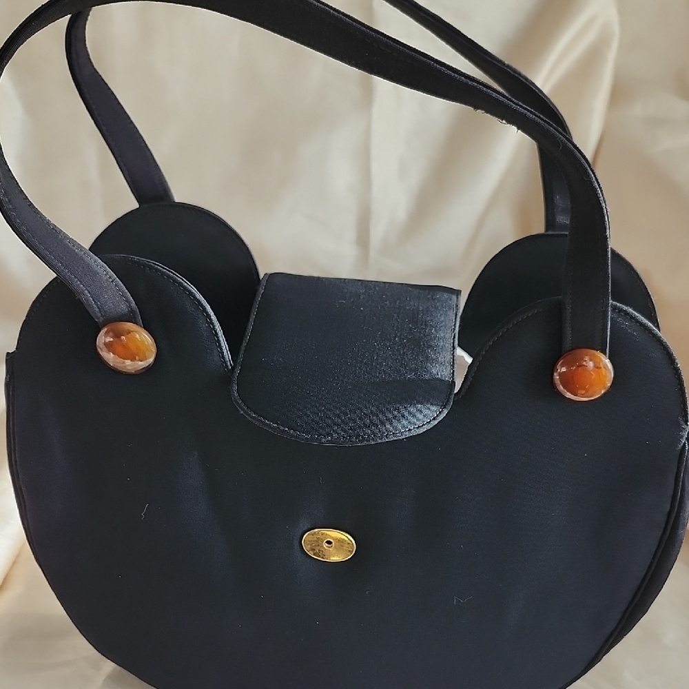 Vintage (Excellent Condition) David Lewis Kidney Shaped Black Fabric Bag, $45 - Picture 10 of 15